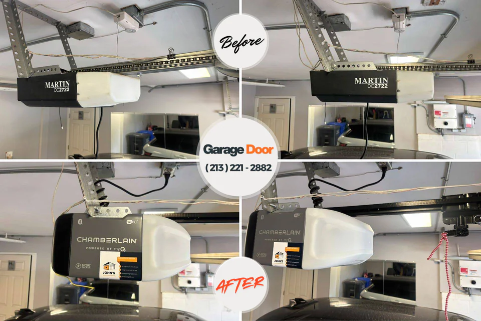 Before and after: garage door repair Eastlawn Gardens, PA